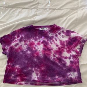 Missguided tie dye cropped tee